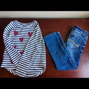Girl’s long sleeve shirt and Jeans